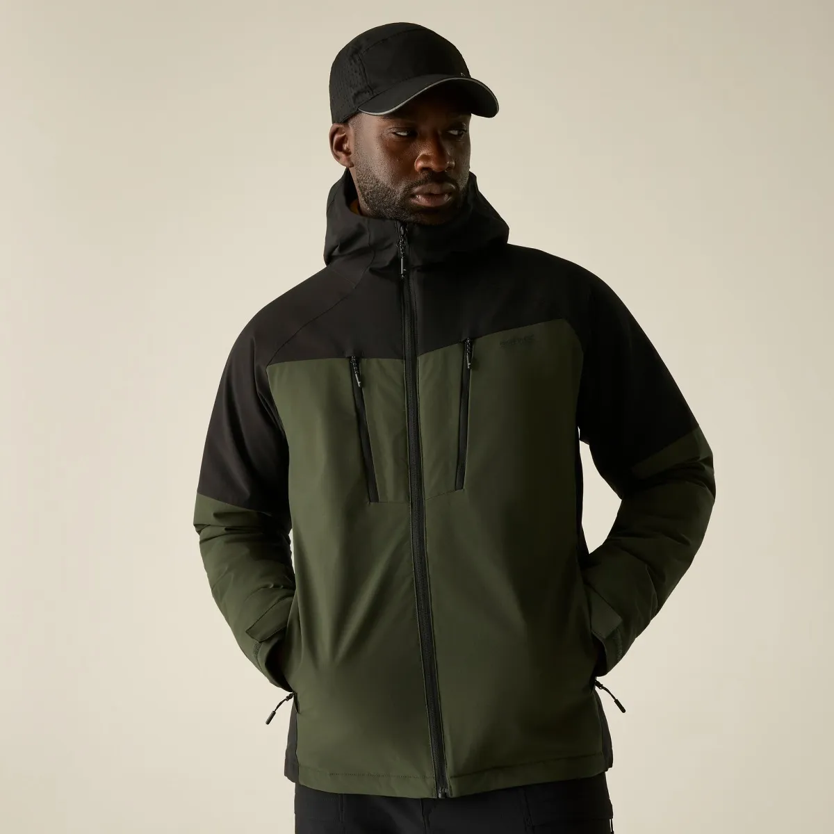Pánská zateplená bunda Regatta HIGHTON Stretch khaki/černá