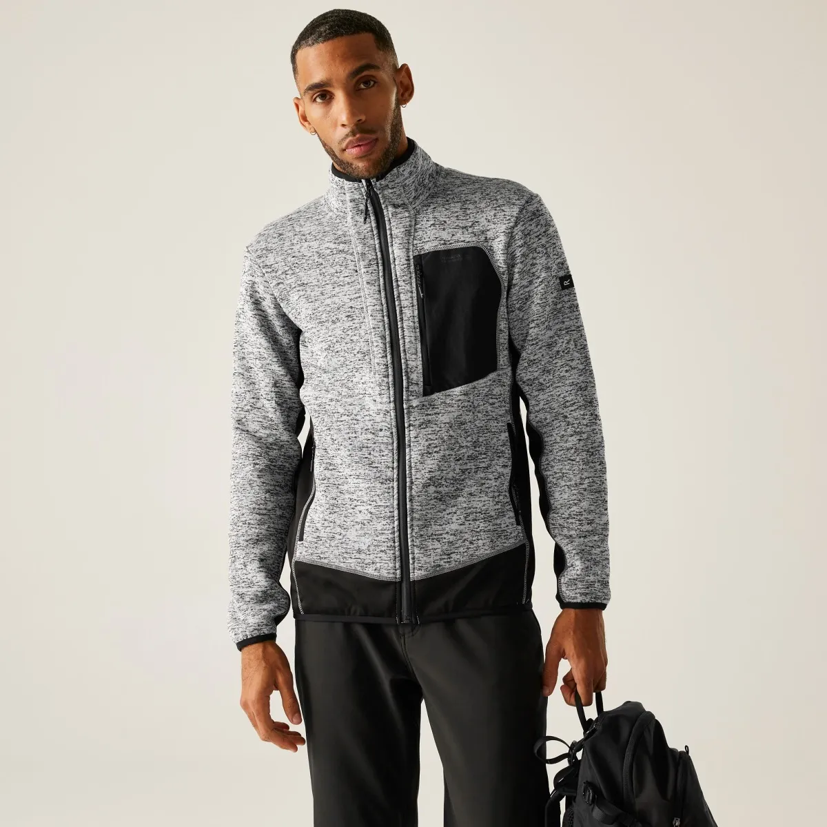Pánská fleecová mikina Regatta BASLINN šedá/černá