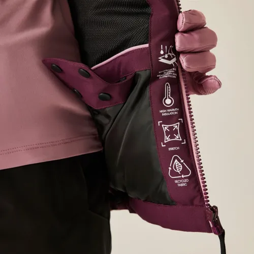 Dětská zimní lyžařská bunda Dare2b SNOW BASHER růžová/vínová (3)