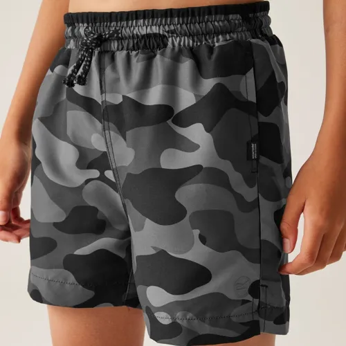 Chlapecké koupací kraťasy Regatta SKANDER III šedá camo (2)