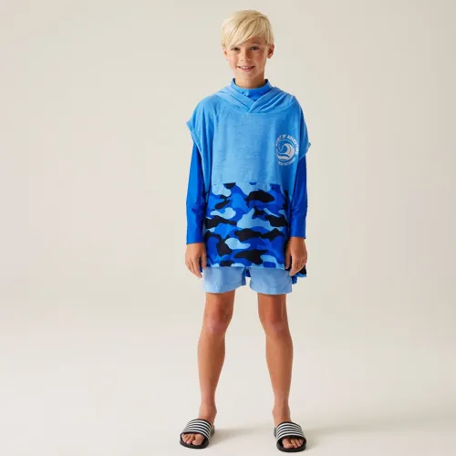 Dětské ručníkové pončo Regatta TOWEL ROBE II modrá (1)