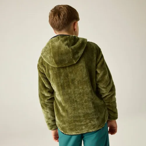 Dětská huňatá fleecová mikina Dare2b POWDER khaki/černá