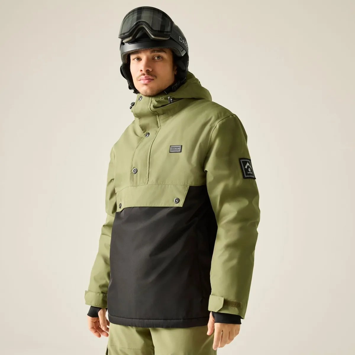 Pánská technická lyžařská bunda Dare2b FREERIDE III černá/khaki