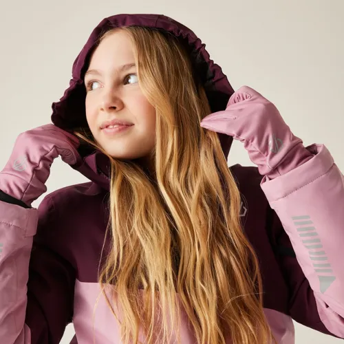 Dětská zimní lyžařská bunda Dare2b SNOW BASHER růžová/vínová (4)
