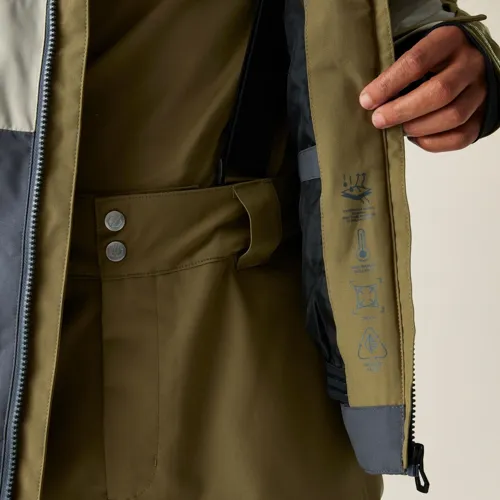 Pánská zimní lyžařská bunda Dare2b BASEPLATE III khaki/šedá (7)