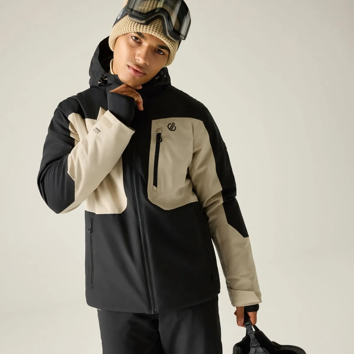 Pánská technická lyžařská bunda Dare2b EAGLE IV černá/béžová