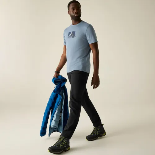 Pánské tričko Regatta FINGAL STRETCH světle modrá (1)
