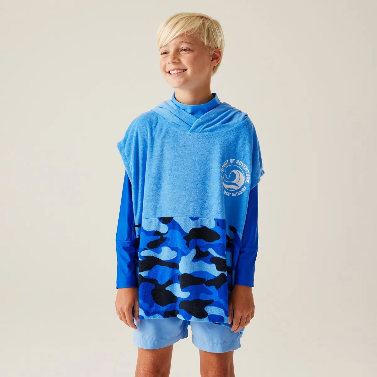 Dětské ručníkové pončo Regatta TOWEL ROBE II modrá