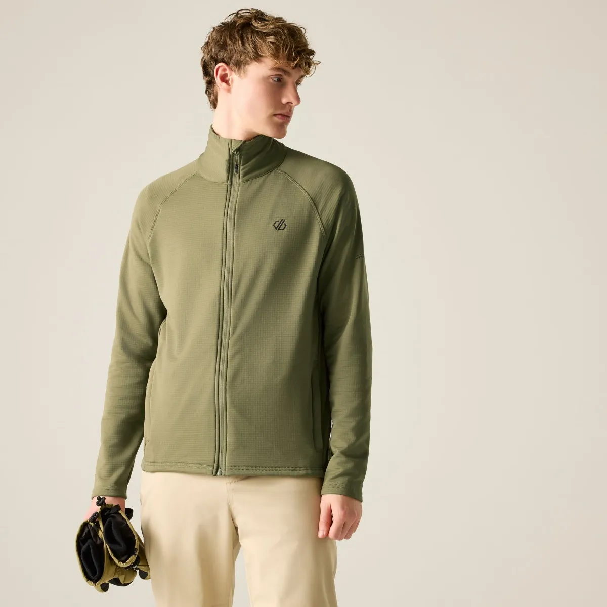 Pánská funkční mikina Dare2b FUSE UP FULL ZIP khaki